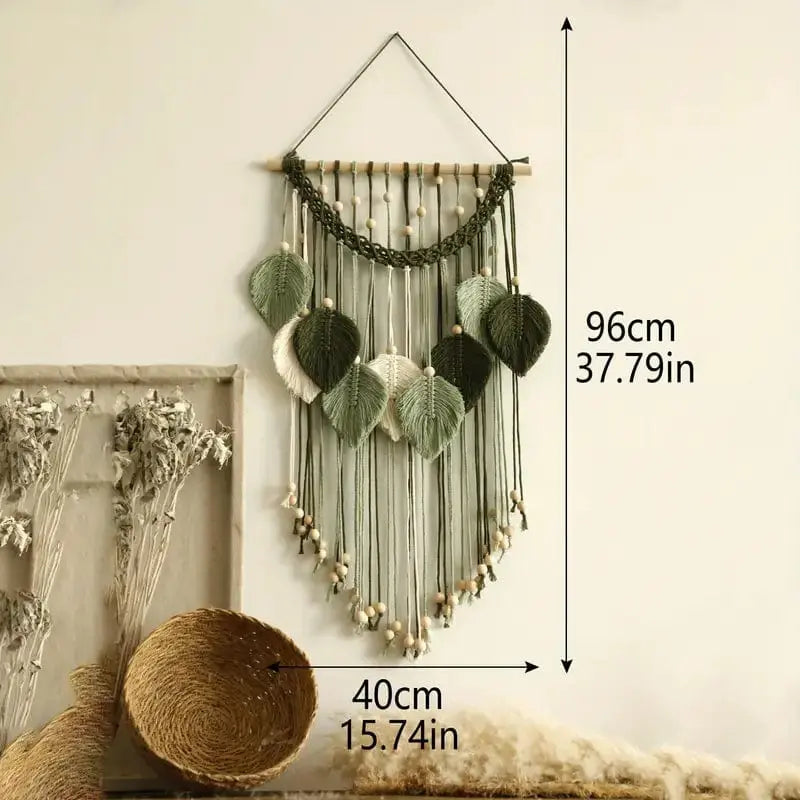 Chic Handcrafted Bohemian Leaf Macrame Wall Art Brooklyn & Birch