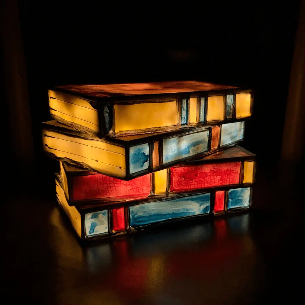 Enchanting Stained Glass Book Lamp by GlowTale Brooklyn & Birch