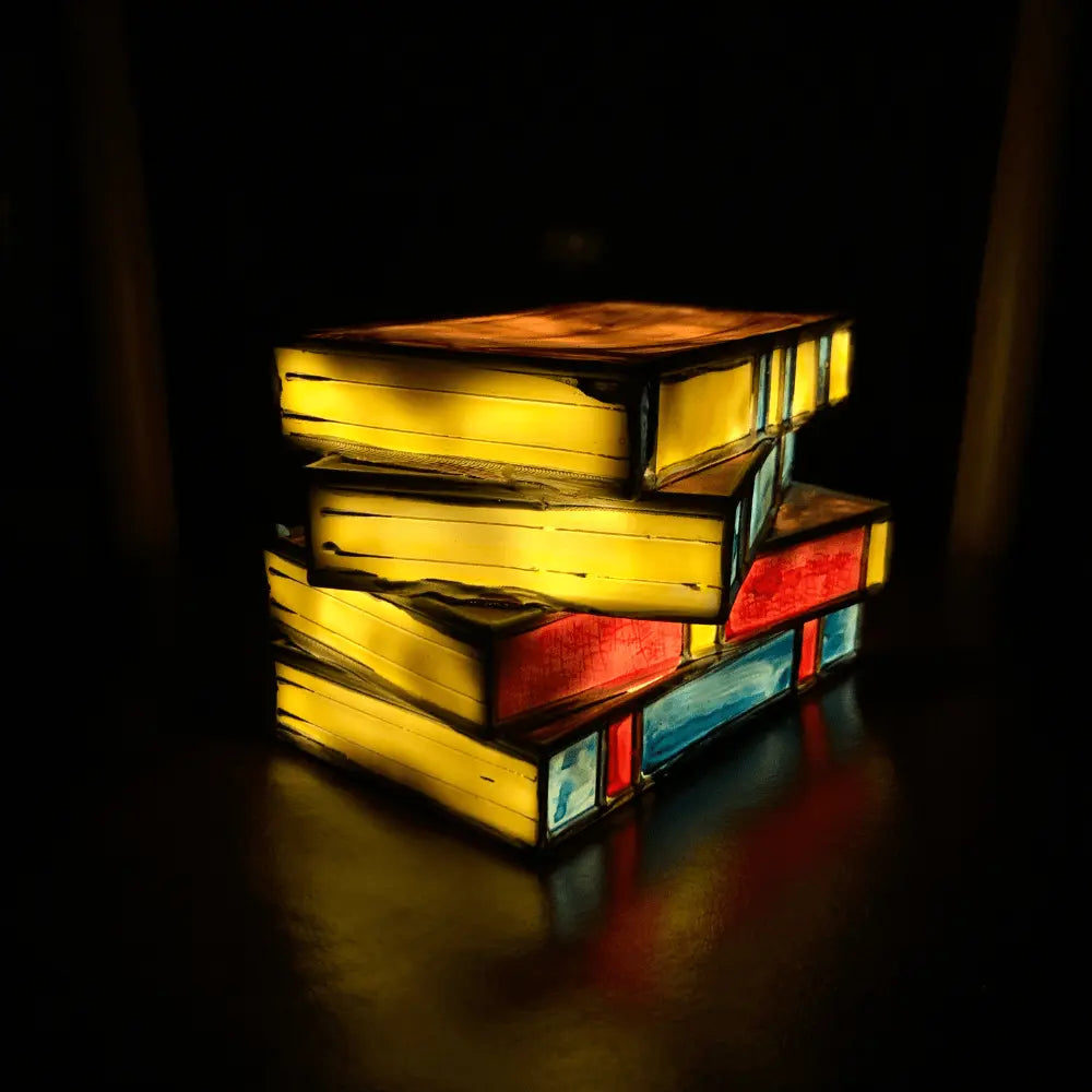 Enchanting Stained Glass Book Lamp by GlowTale Brooklyn & Birch