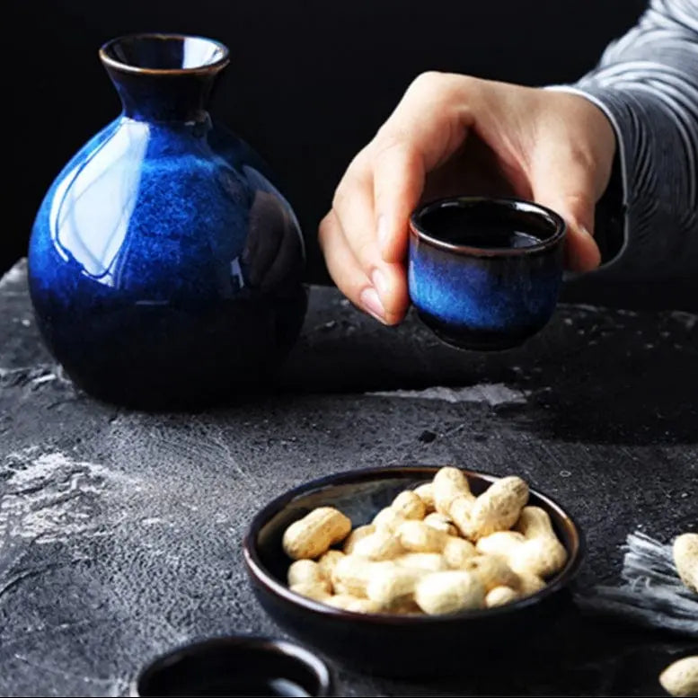 Enchanting Midnight Glaze Japanese Sake Set Brooklyn & Birch