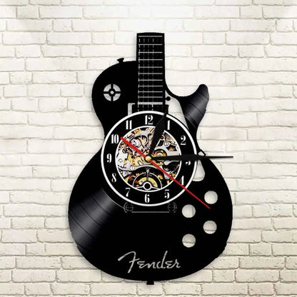Stylish Guitar Vinyl Wall Clock for Music Lovers Brooklyn & Birch