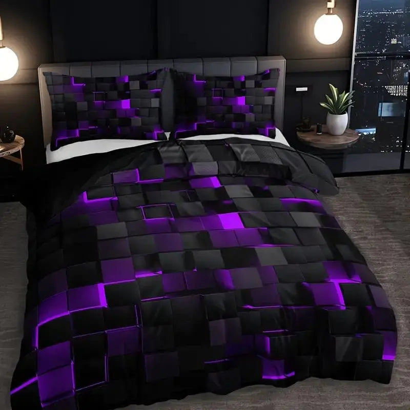 Scandinavian-Inspired Nordic Grid Duvet Cover Set for a Stylish Bedroom Makeover Brooklyn & Birch