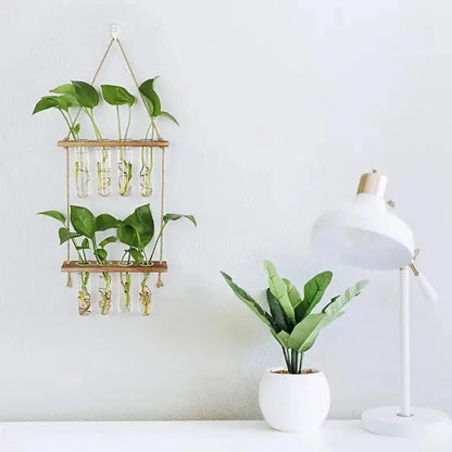 Elegant Nordic Wood and Glass Wall Vase for Stylish Decor Brooklyn & Birch