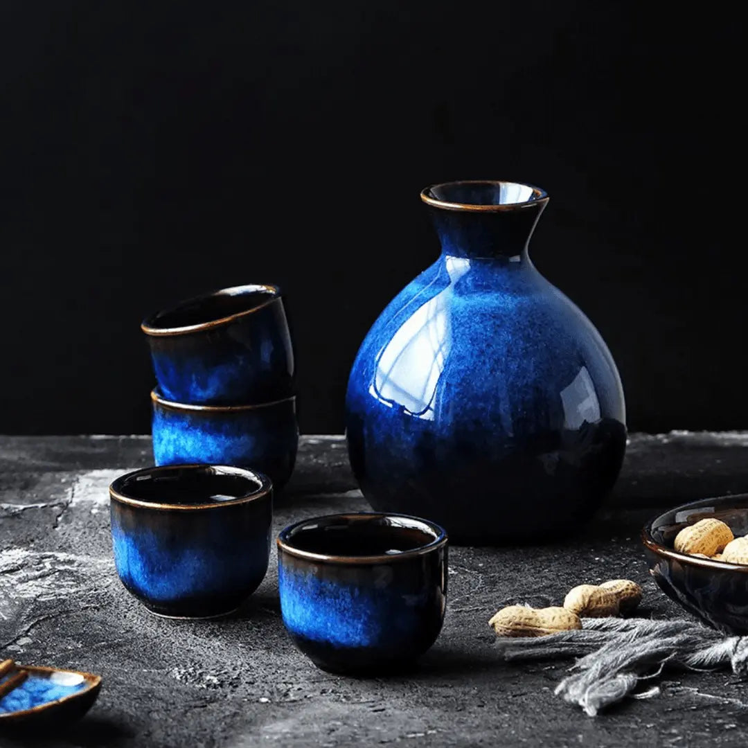 Enchanting Midnight Glaze Japanese Sake Set Brooklyn & Birch