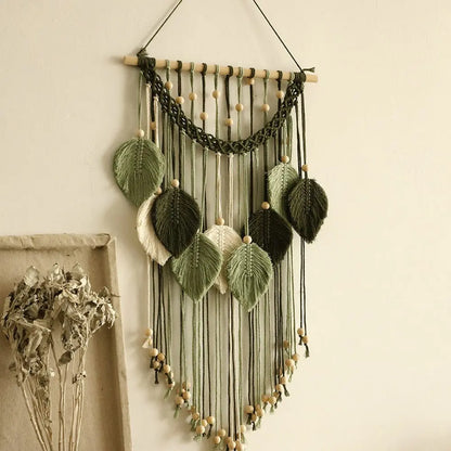 Chic Handcrafted Bohemian Leaf Macrame Wall Art Brooklyn & Birch