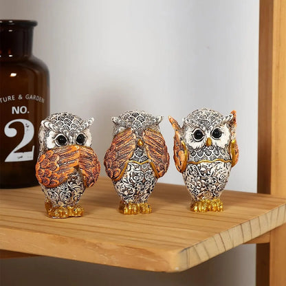 Charming Trio of Wise Owl Figurines Brooklyn & Birch