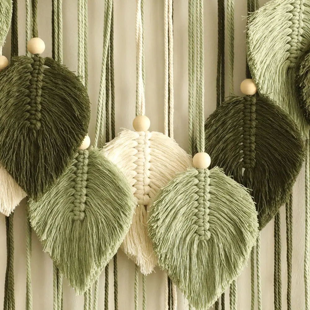 Chic Handcrafted Bohemian Leaf Macrame Wall Art Brooklyn & Birch