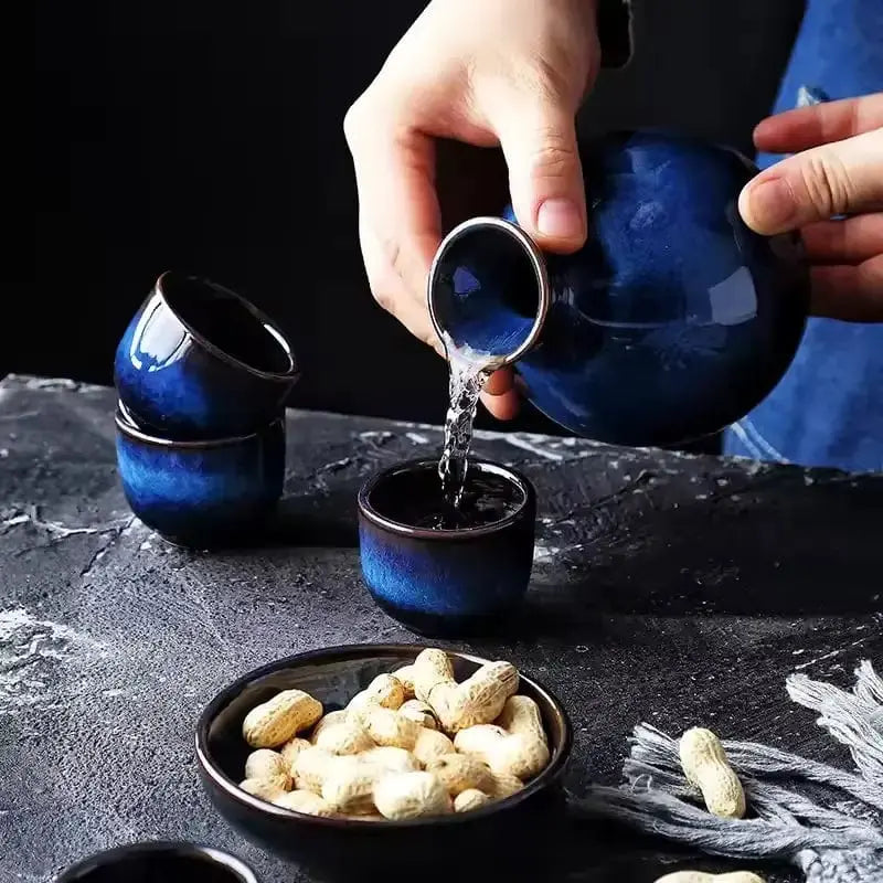 Enchanting Midnight Glaze Japanese Sake Set Brooklyn & Birch