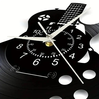 Stylish Guitar Vinyl Wall Clock for Music Lovers Brooklyn & Birch