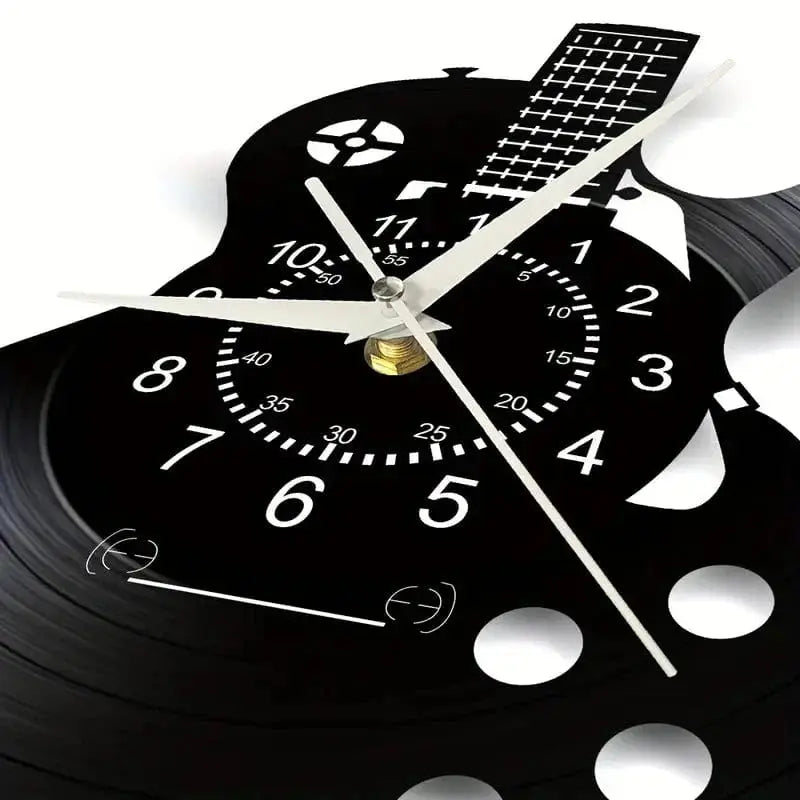 Stylish Guitar Vinyl Wall Clock for Music Lovers Brooklyn & Birch