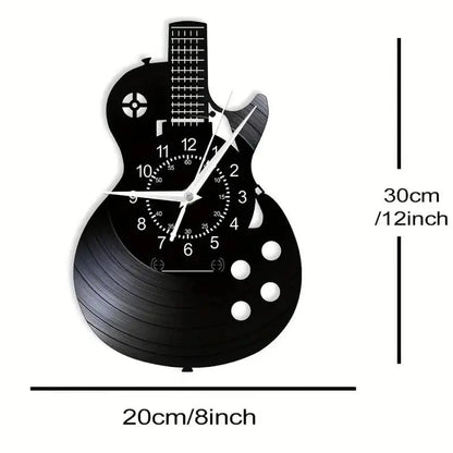 Stylish Guitar Vinyl Wall Clock for Music Lovers Brooklyn & Birch