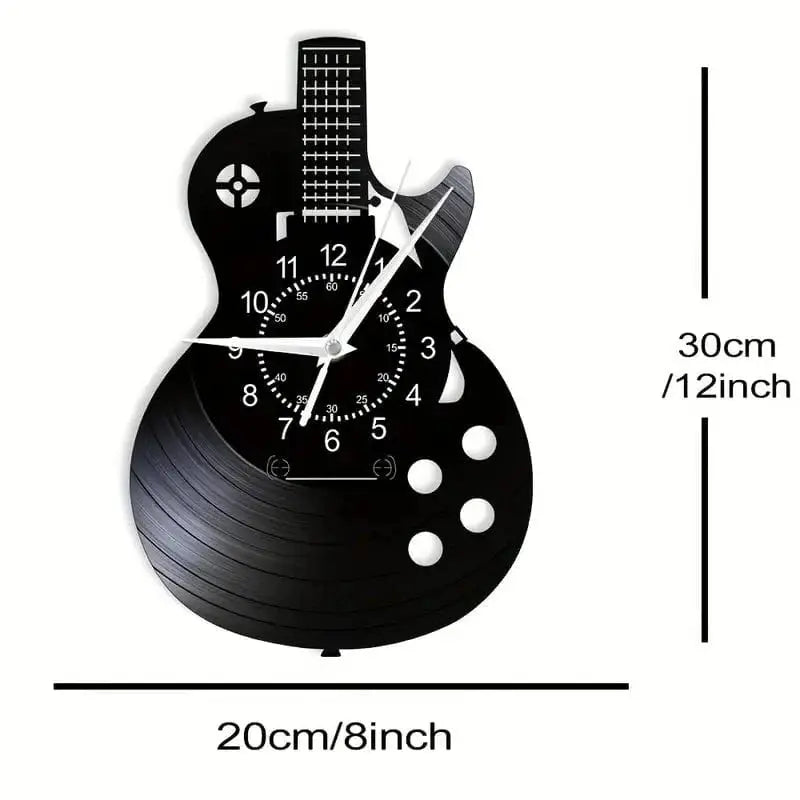Stylish Guitar Vinyl Wall Clock for Music Lovers Brooklyn & Birch