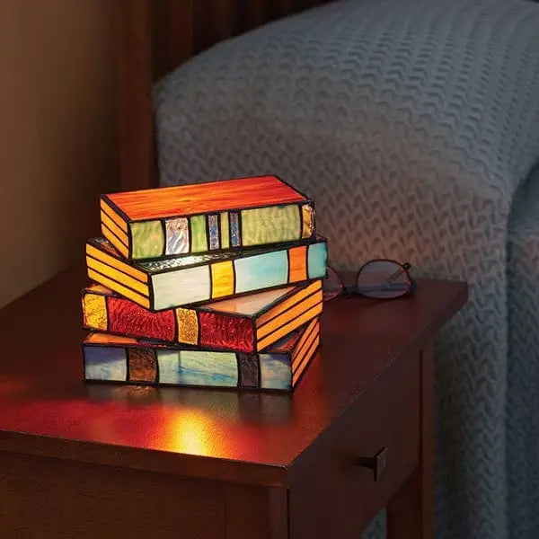 Enchanting Stained Glass Book Lamp by GlowTale Brooklyn & Birch