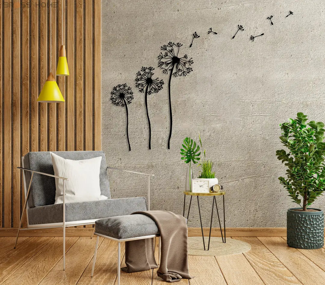 Dandelion Metal Wall Art Bross Home
