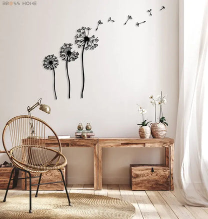 Dandelion Metal Wall Art Bross Home