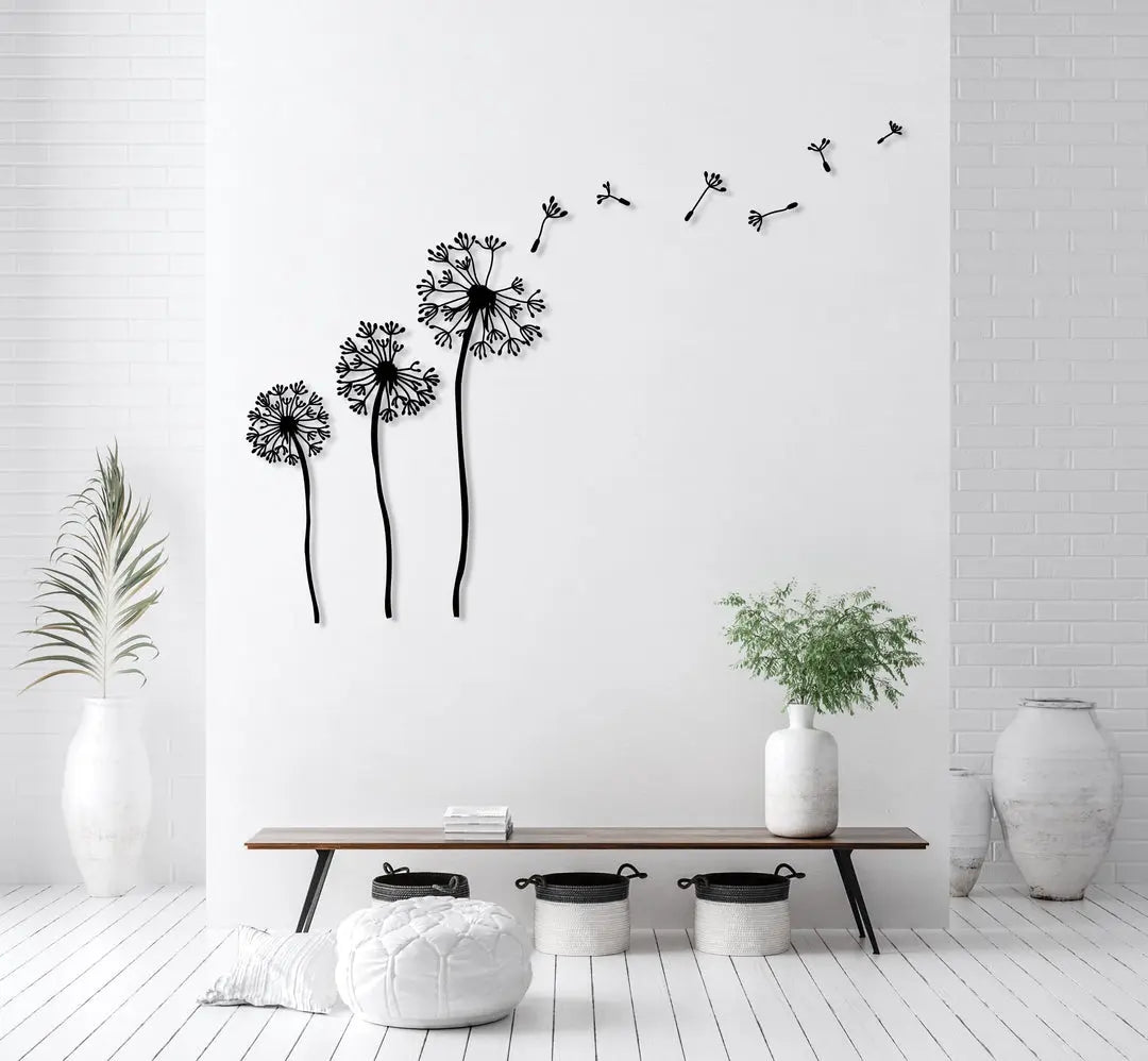 Dandelion Metal Wall Art Bross Home