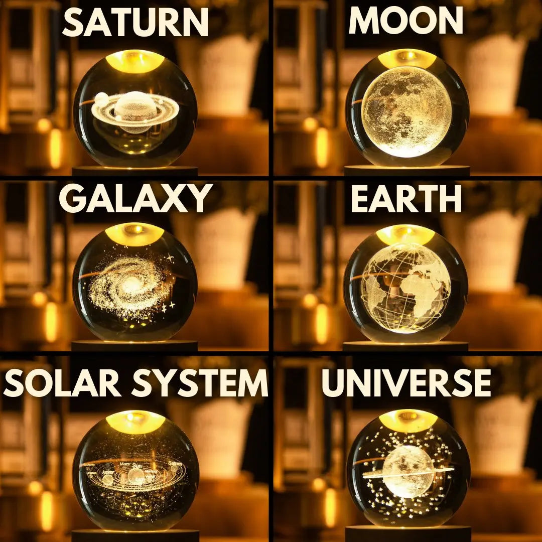 Galaxy Luminous Crystal Ball Desk Lamp | Mesmerizing LED Night Light for Home & Office