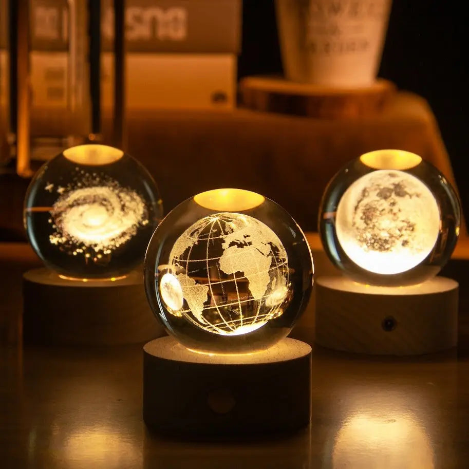Galaxy Luminous Crystal Ball Desk Lamp | Mesmerizing LED Night Light for Home & Office